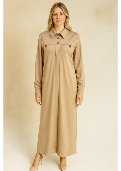 65005 Önden Düğmeli Cepli Kap #10-25#