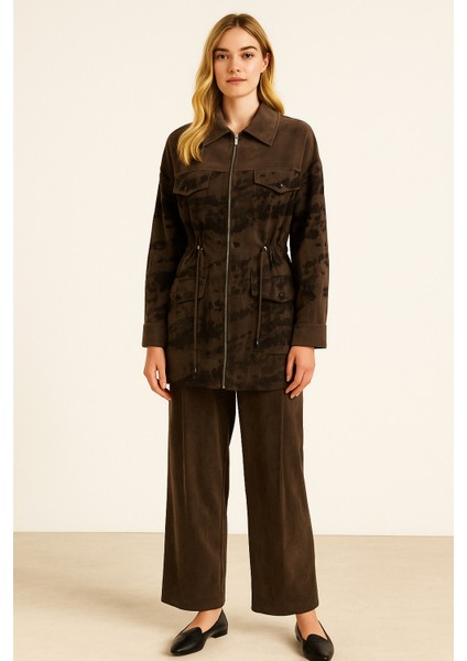 5016 Desenli Beli Büzgülü Kupra Takım #10-25#