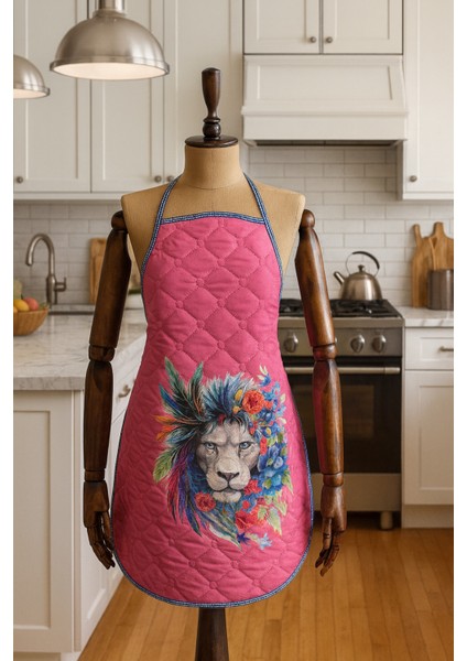 Kapitoneli Mutfak Önlüğü Dijital Baskılı Önlük