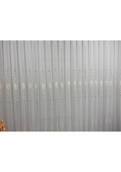 Nivemeshome Elisya 3812 Gümüş Işıltılı 1/2,5 Pileli Bambu Tül Perde