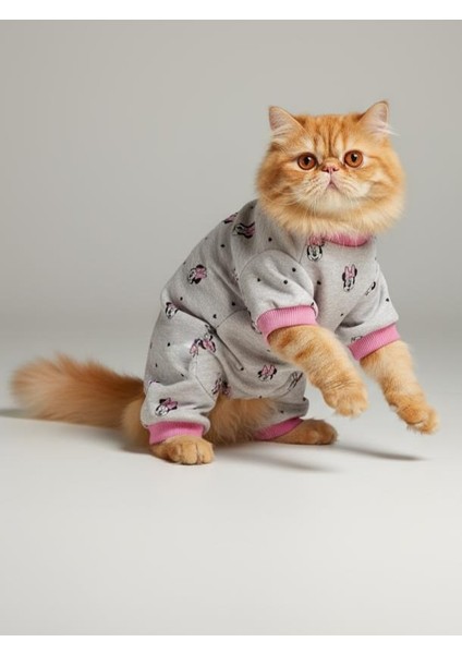 Pink Minnie Kedi Tulumu | Pamuklu Penye Kedi Kıyafeti | Küçük Irklar Için | Tüy Dökülmesini Azaltır fiyatları