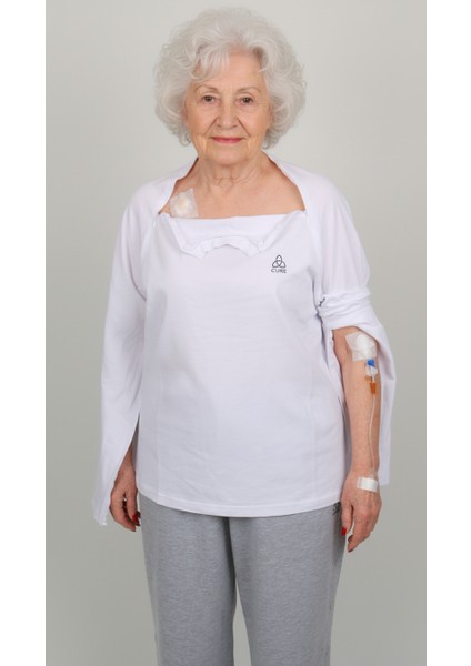 Cure Adaptif Kemoterapi Hasta Bakım Kıyafeti Beyaz fiyatları