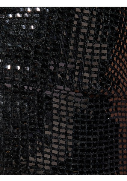 Slim Fit Ince Askılı Payetli Crop Büstiyer