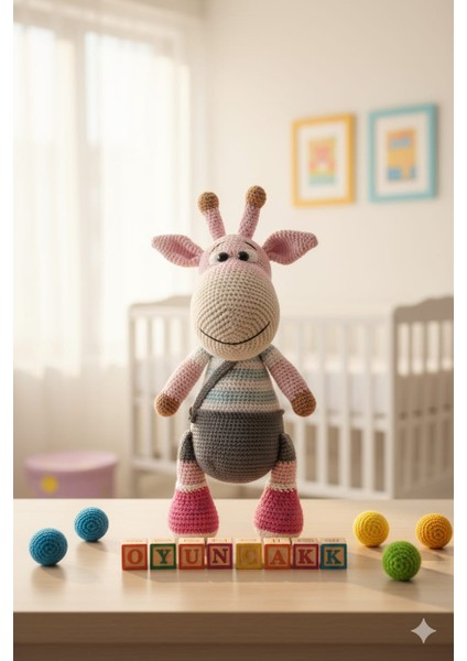 El Yapımı Oynar Bacaklı Sevimli Dino Amigurumi Bebek