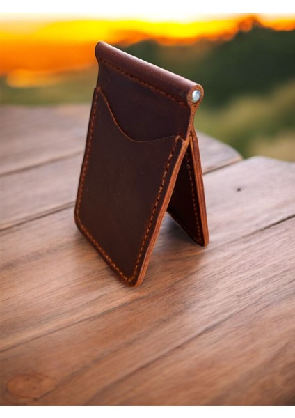 Cavana El Yapımı Hakiki Gerçek Deri Kızıl Taba Erkek Cüzdan