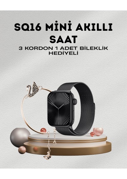 Buğz Sq-16 Mini Series 10 – Dokunmatik Akıllı Saat | Kalp Ritmi, Spo2, Uyku Takibi