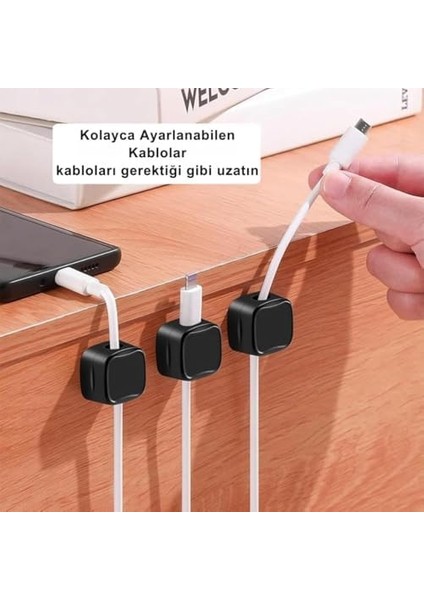 6 Adet Set Yapışkanlı Manyetik Kapaklı Kablo Düzenleyici Organizer, Ev, Ofis, Kablo Düzenleyici fiyatları