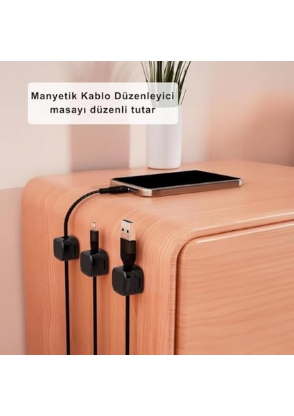 6 Adet Set Yapışkanlı Manyetik Kapaklı Kablo Düzenleyici Organizer, Ev, Ofis, Kablo Düzenleyici modelleri
