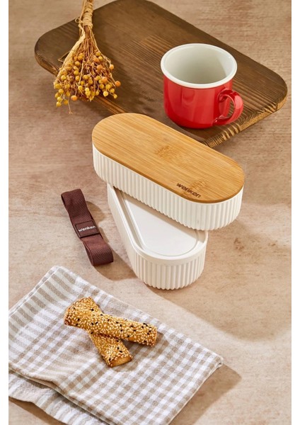 Buğz Bambu Kapaklı Lunch Box Kahvaltılık Saklama Kabı Large Bölmeli indirimleri