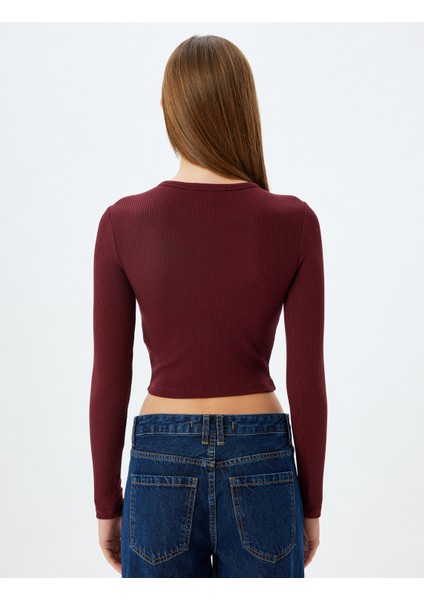 Kaşkorse Uzun Kollu Bisiklet Yaka Basic Crop Body fırsatları