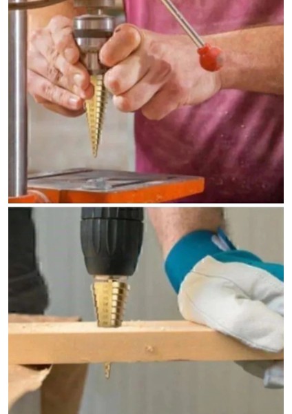 Buğz 3 Parça Kademeli Matkap Ucu Paslanmaz Uç Alüminyum Sac Demir Delme Seti