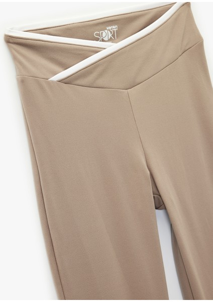 Biyeli Yüksek Bel Ispanyol Paça Spor Tayt modelleri