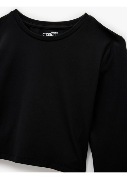 Uzun Kollu Bisiklet Yaka Slim Fit Spor Tişört modelleri