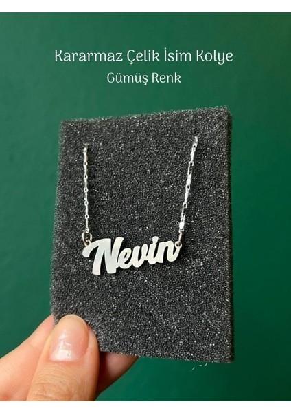 Kişiye Özel Isim Kolye Özel Tasarım Yüksek Kalite Çelik Gümüş Renk Kişiselleştirilebilir Hediye