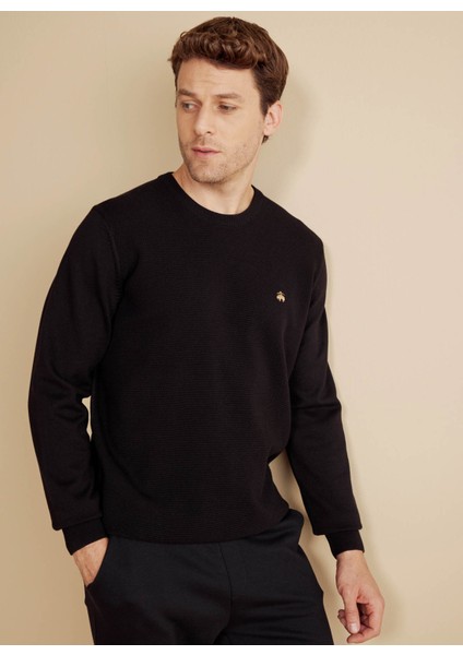 Bisiklet Yaka Standart Siyah Erkek Kazak BBFW25MKL001 fiyatları