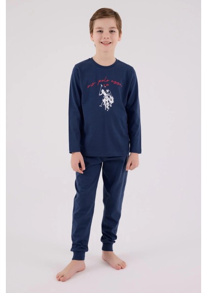 U.s. Polo Assn Uzun Kol Pijama Takım US2233-4 Koyu Indigo modelleri