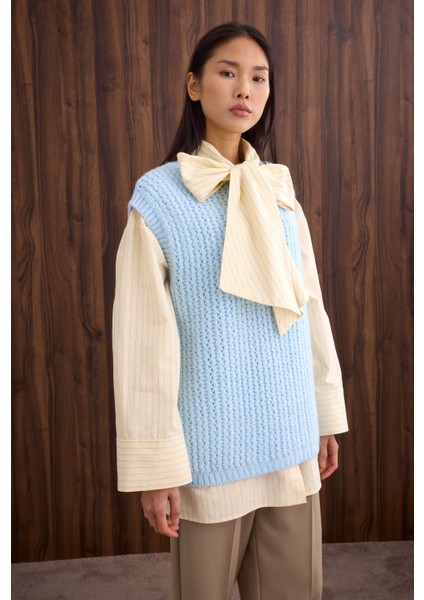 Bisiklet Yaka Süveter Buz Mavi fiyatları