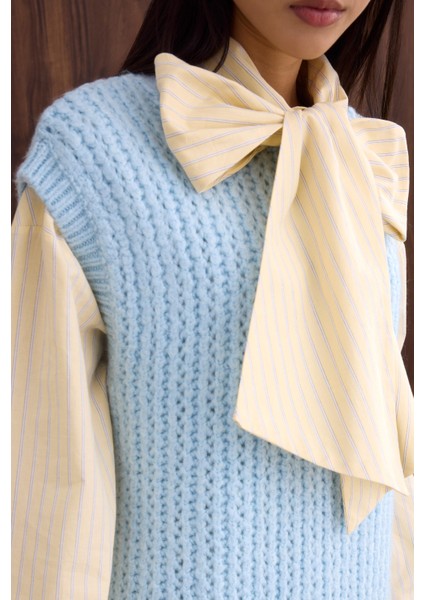 Bisiklet Yaka Süveter Buz Mavi fırsatları