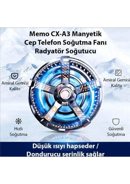 Ultra Soğutma Cx 09 Turbo Telefon Soğutucu Oyun Canlı Yayın Youtuber Için Magsafe Mıknatıslı modelleri