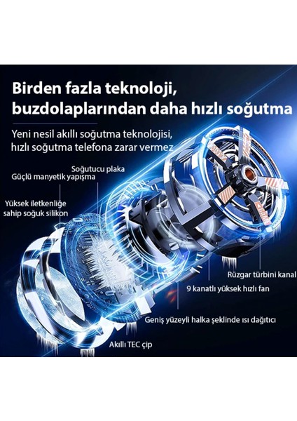 Ultra Soğutma Cx 09 Turbo Telefon Soğutucu Oyun Canlı Yayın Youtuber Için Magsafe Mıknatıslı indirimleri