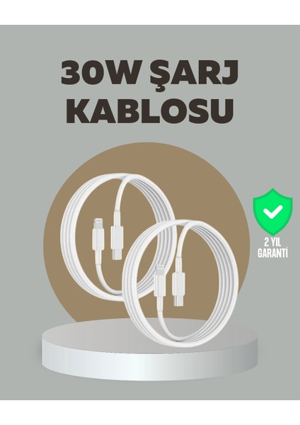 Buğz iPhone iPad Airpods Uyumlu 30W Type-C To Lightning Kablo