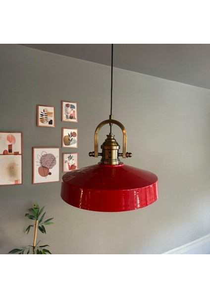 Açe Kırmızı Tekli Delikli Eskitme Başlık Avize Retro Sarkıt Ofis Showroom Salon Mutfak Avizeleri fiyatları