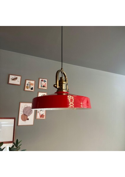 Açe Kırmızı Tekli Delikli Eskitme Başlık Avize Retro Sarkıt Ofis Showroom Salon Mutfak Avizeleri fırsatları