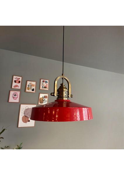 Açe Kırmızı Tekli Delikli Eskitme Başlık Avize Retro Sarkıt Ofis Showroom Salon Mutfak Avizeleri indirimleri