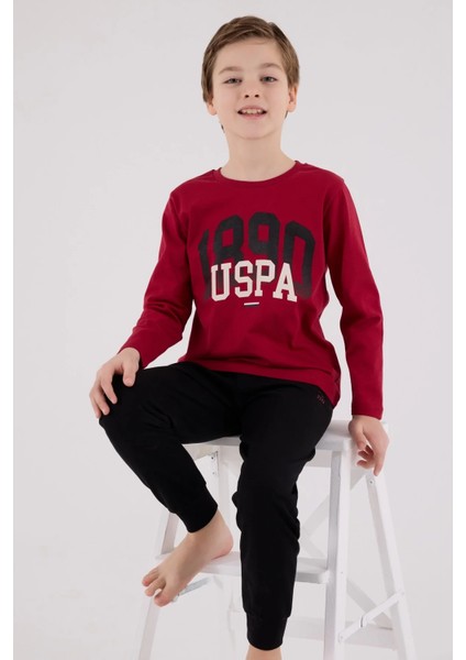 U.s. Polo Assn Uzun Kol Pijama Takım US2203-4 Bordo fiyatları