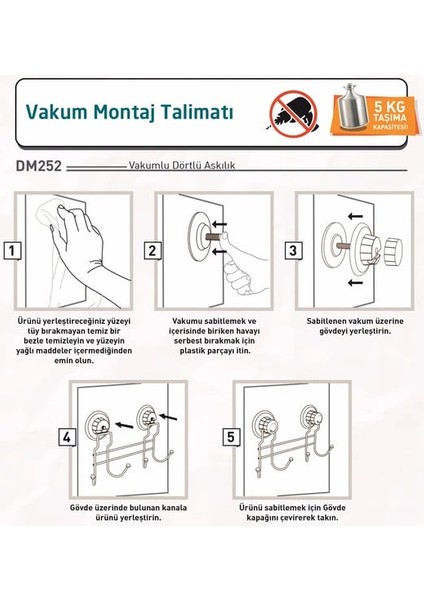 Vakumlu Banyo Havlu Askısı 4 Kancalı Siyah S252 fırsatları