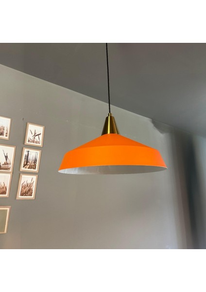 Lema Turuncu Tekli Avize Eskitme Huni Başlık Sarkıt Lamba Restoran Cafe Salon Avizeleri modelleri