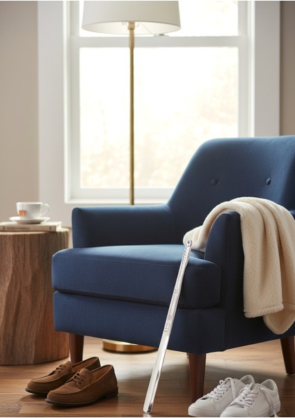 Çiçek Model Gümüş Varaklı Ahşap El Oyması Ayakkabı Çekeceği 75 cm modelleri