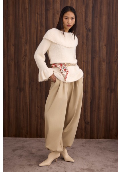 Şalvar Pantolon Koyu Bej