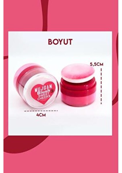 Simli Allık Pembe Renk Yoğun Pigmentasyon ve Yumuşak Uygulama 5,5x4 cm