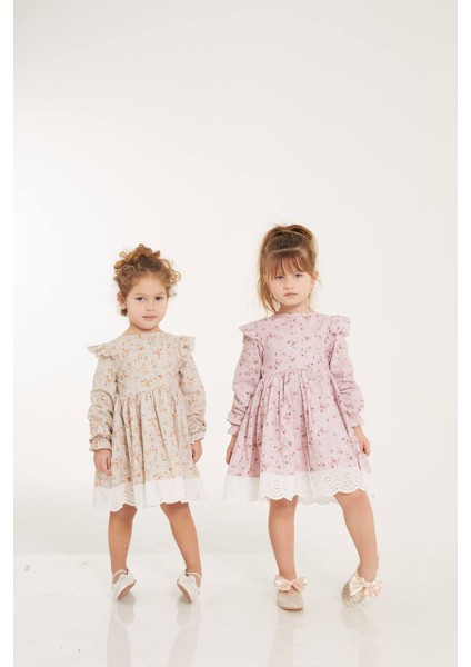 Çiçek Desenli Fisto Elbise 2-8 Yaş KET002 indirimleri