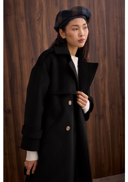 Rüzgarlıklı Uzun Kaban Siyah fiyatları