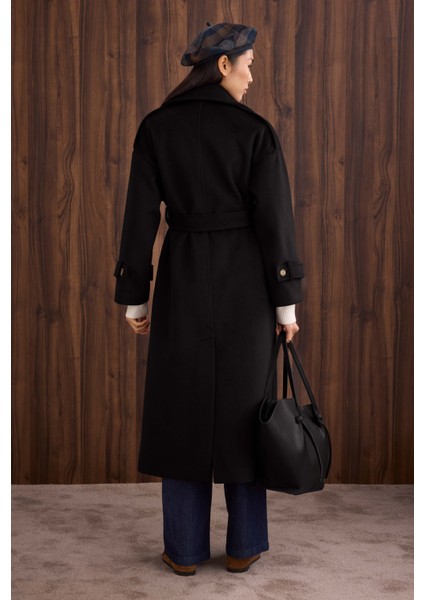 Rüzgarlıklı Uzun Kaban Siyah modelleri