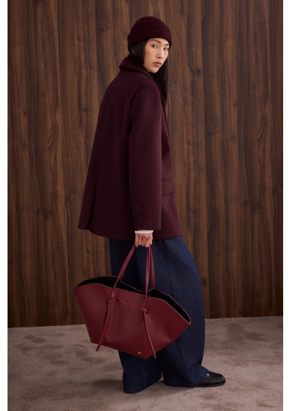 Maxi Shopper Çanta Bordo