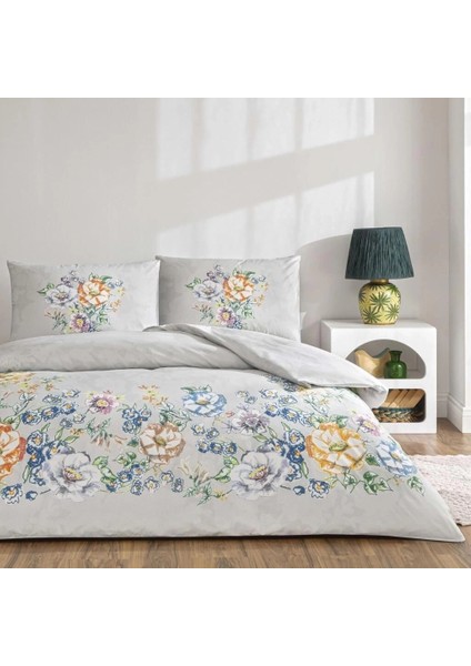 Buğz Taç Çift Kişilik Ranforce Nevresim Takımı Fiora Gri