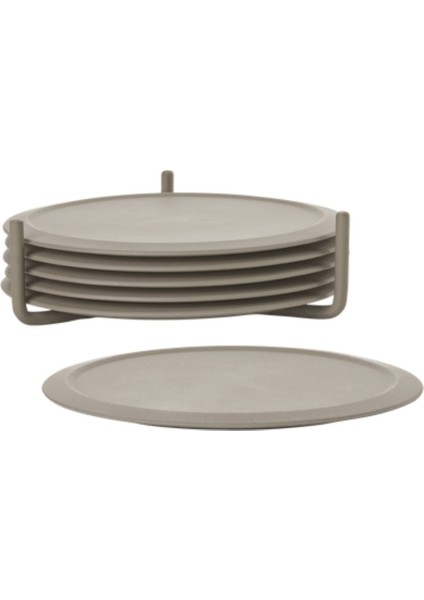 Singles 6'lı Bardak Altlığı Taupe 3,1 cm - Çap 10 cm