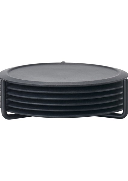 Singles 6'lı Bardak Altlığı Siyah 3,1 cm - Çap 10 cm