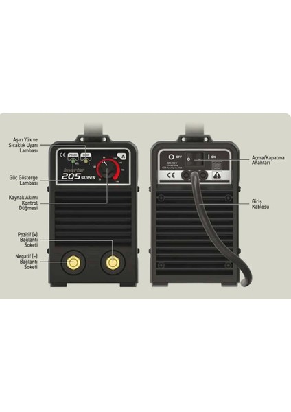 Kaynak Inverter Demir Metal Kaynak Makinesi 180 Amper 5.9 Kw Makina Ark Kaynağı Rutil Bazik Elektrot modelleri