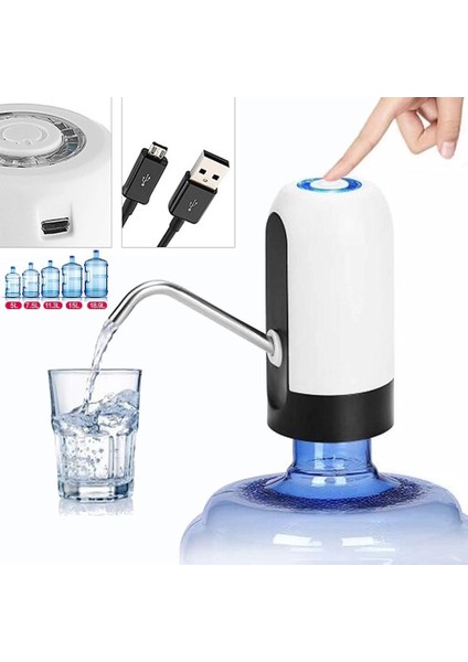 Buğz Kampta Piknikte Yazlıkta Şarjlı Damacana Otomatik Su Pompası