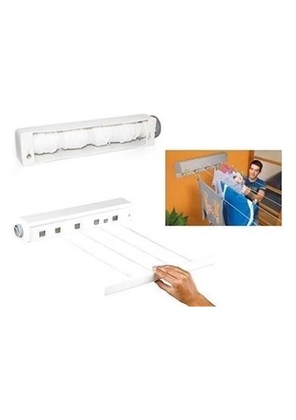Buğz Pratik Çamaşır Kurutma Portatif Yeni Nesil Çek As Kolay Askılık 4 Ipli Çamaşır Askılığı