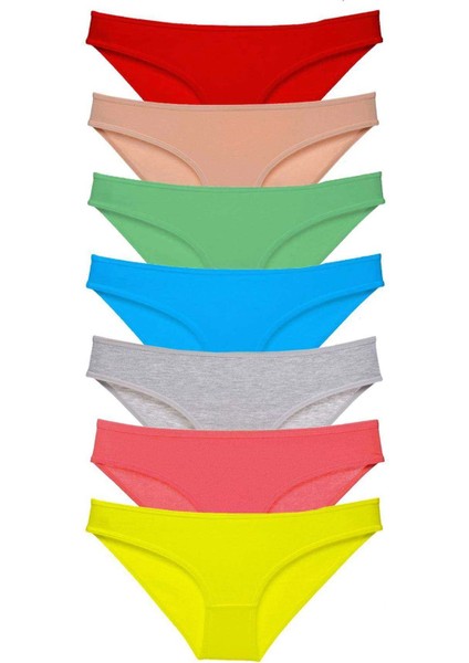 7 Adet Süper Eko Set Likralı Kadın Slip Külot Çok Renkli