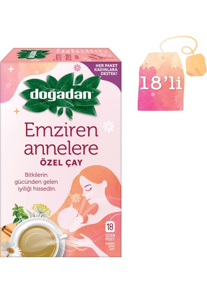 Anne Çayı Emziren Anneler İçin 18'li Paket Kafeinsiz ve Aromasız