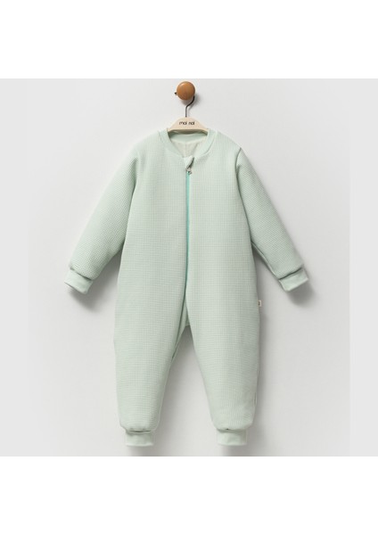 Fermuarlı Bisiklet Yaka Uyku Tulumu Unisex 2,5 Tog Waffle Kendinden Desenli