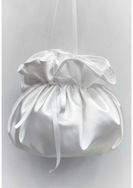 Beyaz Gelin Takı Kesesi Takı Çantası