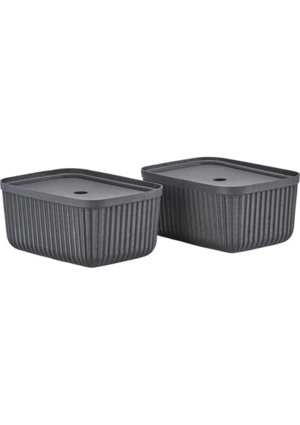 Pulp 2'li Saklama Kutusu 7,7 L Siyah 32 x 23 x 15 cm