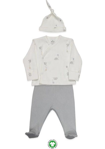 Flying Elephant 3'lü Zıbın Takım 13111 Ekru Gri